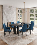 6-Piece Kara Dining Side and Arm Chairs in Blue 4-DC057-BL Manhattan Comfort