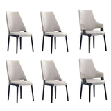 6-Piece Kara Dining Side and Arm Chairs in Light Grey 4-DC057-LG Manhattan Comfort