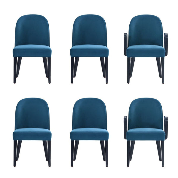 Hillman Dining Side and Arm Chairs in Light Blue - Set of 6 4-DC087-BL Manhattan Comfort