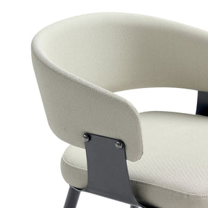 Manhattan Comfort Luce Textured Leatherette Dining Chair Set Of 4 - Modern Metal Legs For Stylish Comfort And Durability Oatmeal Metal 4-dc097-ot