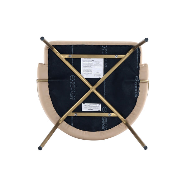 Manhattan Comfort Gracie Leatherette Dining Chair Set With Stylish Steel Legs For Modern Elegance In Any Space Tan And Gold Steel 4-dc100-gtn