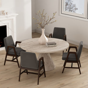 Manhattan Comfort Stella Velvet Dining Armchair With Elegant Beech Wood Legs – Modern Comfort For Any Space Graphite Beech Wood 4-dc101ar-gy