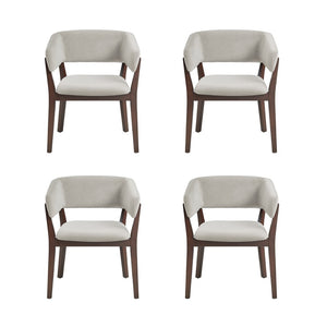 Manhattan Comfort Blake Sculptural Faux Mohair Dining Armchair With Elegant Beech Wood Legs For Timeless Comfort Greige Beech Wood 4-dc102ar-ge