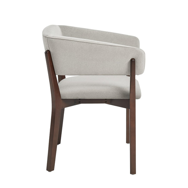 Manhattan Comfort Blake Sculptural Faux Mohair Dining Armchair With Elegant Beech Wood Legs For Timeless Comfort Greige Beech Wood 4-dc102ar-ge