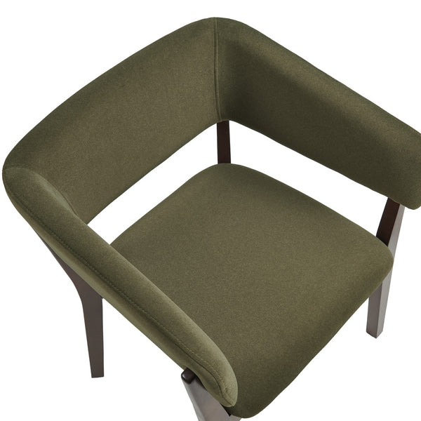 Manhattan Comfort Blake Sculptural Faux Mohair Dining Armchair With Elegant Beech Wood Legs For Timeless Comfort Green Beech Wood 4-dc102ar-gr