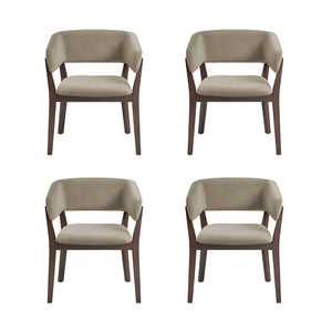 Manhattan Comfort Blake Sculptural Faux Mohair Dining Armchair With Elegant Beech Wood Legs For Timeless Comfort Linen Beech Wood 4-dc102ar-ln