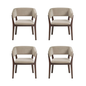 Manhattan Comfort Blake Sculptural Faux Mohair Dining Armchair With Elegant Beech Wood Legs For Timeless Comfort Natural Beech Wood 4-dc102ar-na