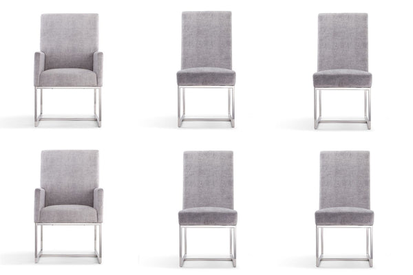 Manhattan Comfort Element Modern 6-Piece Dining Chairs Grey 4-DC2930-GY