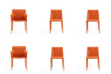 Manhattan Comfort Paris Modern 6-Piece Dining Chairs Coral 4-DC3432-CO