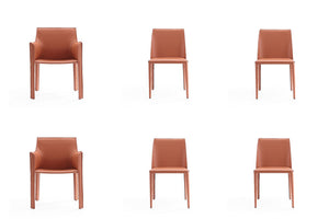 Manhattan Comfort Paris Modern 6-Piece Dining Chairs Clay 4-DC3432-CY
