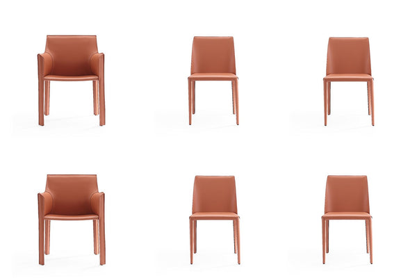 Manhattan Comfort Paris Modern 6-Piece Dining Chairs Clay 4-DC3432-CY