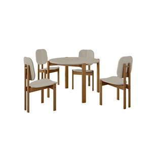 Gales Round 46.54 Dining Table in Greige - Set of 5 4-DT-82705-OW Manhattan Comfort