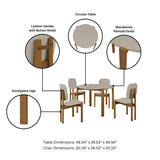 Gales Round 46.54 Dining Table in Greige - Set of 5 4-DT-82705-OW Manhattan Comfort