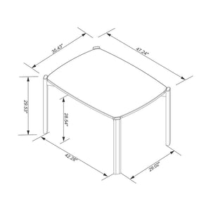 Gales 47.24 Dining Table in Greige - Set of 5 4-DT-82901-OW Manhattan Comfort