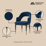 5-Piece Rockaway 70.86 Dining Set with 4 Carrington Chairs in Black and Midnight Blue 4-DT02DC089AR-BKBL Manhattan Comfort