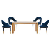 Rockaway 70.86 Dining Set with 4 Carrington Chairs