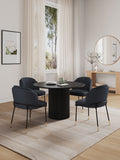 5-Piece Hathaway  47.24  Round Dining Set in Black with 4 Flor  Dining Chairs in Black 4-DT03DC052-BK Manhattan Comfort