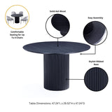 5-Piece Hathaway  47.24  Round Dining Set in Black with 4 Flor  Dining Chairs in Black 4-DT03DC052-BK Manhattan Comfort