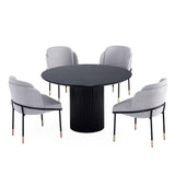 Hathaway 47.24 Round Dining Set with 4 Flor Chairs