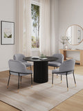 5-Piece Hathaway  47.24  Round Dining Set in Black with 4 Flor  Dining Chairs in Grey 4-DT03DC052-GY Manhattan Comfort