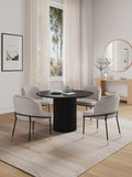 5-Piece Hathaway  47.24  Round Dining Set in Black with 4 Flor  Dining Chairs in Wheat 4-DT03DC052-WT Manhattan Comfort