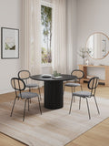 5-Piece Hathaway  47.24  Round Dining Set in Black with 4 Jardin  Dining Chairs 4-DT03DCCA06-GY Manhattan Comfort