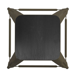 English Elm Cierra Set of 4 Commercial-Grade Backless Metal Counter Stools for Café, Kitchen, or Dining Use Black Resin Wood Seat/Gun Metal Frame 24"H 4-ET-31320-24-GN-R-PL2B-GG