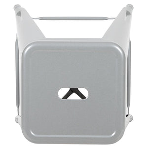 English Elm Cierra Set of 4 Stackable Metal Bar Stools for Stylish Indoor Dining and Versatile Commercial Use Silver 30"H 4-ET-31320-30-SV-R-GG