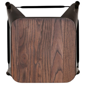 English Elm Cierra Stackable Metal Bar Stools Set of 4 with Durable Wood Seats for Modern Home and Commercial Use Gun Metal 30"H 4-ET-31320W-30-GN-R-GG