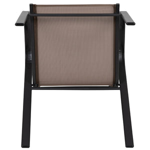English Elm 4 Pack Brazos Series Outdoor Stack Chairs - Comfortable, Stylish, Durable Design for Any Space Brown 4-JJ-303C-B-GG