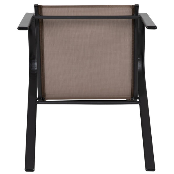 English Elm 4 Pack Brazos Series Outdoor Stack Chairs - Comfortable, Stylish, Durable Design for Any Space Brown 4-JJ-303C-B-GG