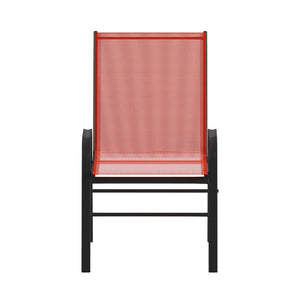 English Elm 4 Pack Brazos Series Outdoor Stack Chairs - Comfortable, Stylish, Durable Design for Any Space Red 4-JJ-303C-RD-GG