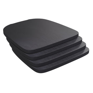 English Elm Perry Set of 4 All-Weather Poly Resin Seats for Metal Chairs, Easy Install and Maintenance Upgrade Black 4-JJ-SEA-PL01-BK-GG