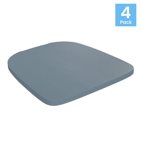 English Elm Perry Set of 4 All-Weather Poly Resin Seats for Metal Chairs, Easy Install and Maintenance Upgrade Teal-Blue 4-JJ-SEA-PL01-CB-GG