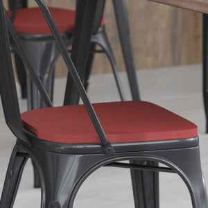 English Elm Perry Set of 4 All-Weather Poly Resin Seats for Metal Chairs, Easy Install and Maintenance Upgrade Red 4-JJ-SEA-PL01-RED-GG