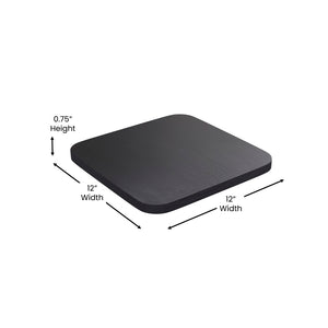 English Elm Perry Poly Resin Square Replacement Seats for Stylish Metal Barstools in All-Weather Durability Black 4-JJ-SEA-PL02-BK-GG