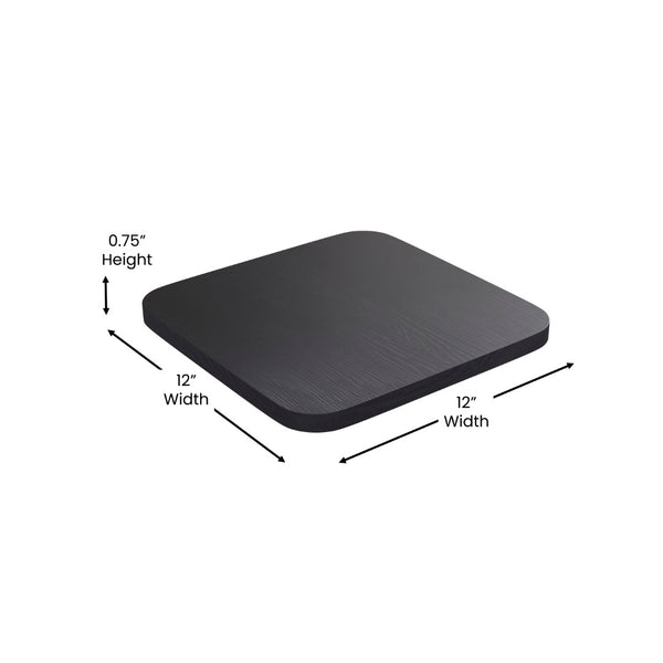 English Elm Perry Poly Resin Square Replacement Seats for Stylish Metal Barstools in All-Weather Durability Black 4-JJ-SEA-PL02-BK-GG