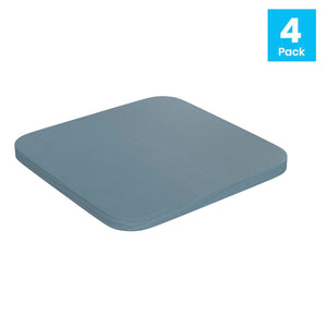 English Elm Perry Poly Resin Square Replacement Seats for Stylish Metal Barstools in All-Weather Durability Teal-Blue 4-JJ-SEA-PL02-CB-GG