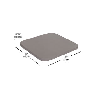 English Elm Perry Poly Resin Square Replacement Seats for Stylish Metal Barstools in All-Weather Durability Gray 4-JJ-SEA-PL02-GY-GG