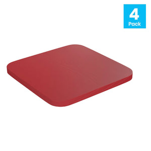 English Elm Perry Poly Resin Square Replacement Seats for Stylish Metal Barstools in All-Weather Durability Red 4-JJ-SEA-PL02-RED-GG