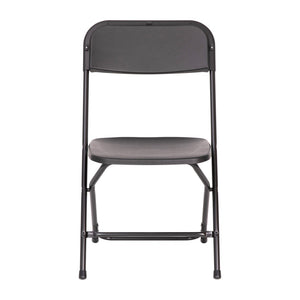 English Elm Hercules Big and Tall Commercial Folding Chair 4-Pack - Heavy-Duty, Extra-Wide, Easy-Clean Seating Black 4-LE-L-3-W-BK-GG