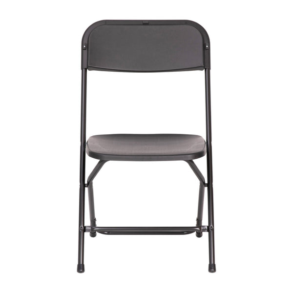 English Elm Hercules Big and Tall Commercial Folding Chair 4-Pack - Heavy-Duty, Extra-Wide, Easy-Clean Seating Black 4-LE-L-3-W-BK-GG