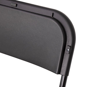 English Elm Hercules Big and Tall Commercial Folding Chair 4-Pack - Heavy-Duty, Extra-Wide, Easy-Clean Seating Black 4-LE-L-3-W-BK-GG