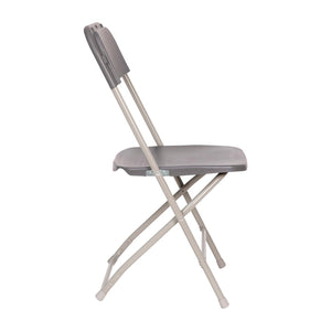 English Elm Hercules Big and Tall Commercial Folding Chair 4-Pack - Heavy-Duty, Extra-Wide, Easy-Clean Seating Gray 4-LE-L-3-W-GY-GG