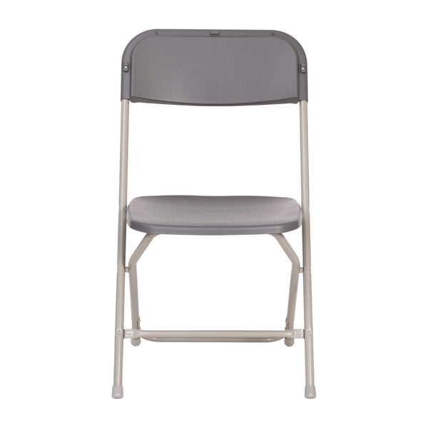 English Elm Hercules Big and Tall Commercial Folding Chair 4-Pack - Heavy-Duty, Extra-Wide, Easy-Clean Seating Gray 4-LE-L-3-W-GY-GG