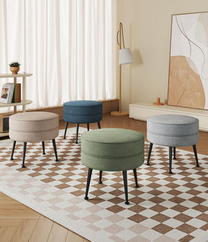 Bailey Ottoman in Multicolor with Black Feet- Set of 4 4-OT003-BK Manhattan Comfort