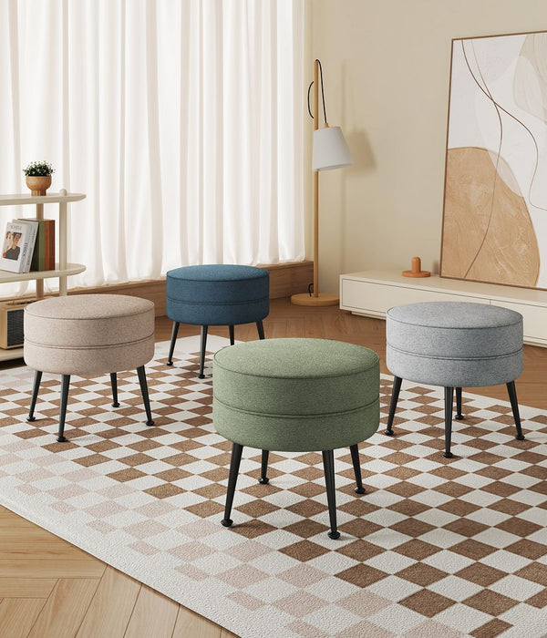 Bailey Ottoman in Multicolor with Black Feet- Set of 4 4-OT003-BK Manhattan Comfort