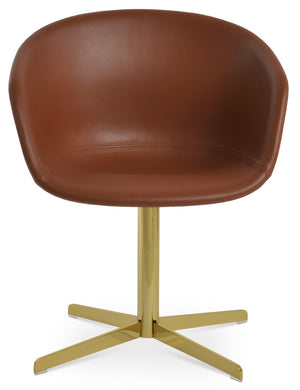Soho Concept Crescent 4 Star Swivel Chair - Stylish Ergonomic Dining Chair In Wool Or Boucle With 10-year Warranty Gold  Soho-concept-dining-chair-00016