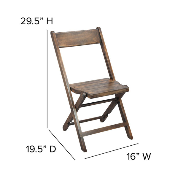 English Elm Natalie Commercial Wooden Folding Chair - Antique Black Beechwood, No Assembly, Durable & Stylish 4-WFC-SLAT-AB-GG