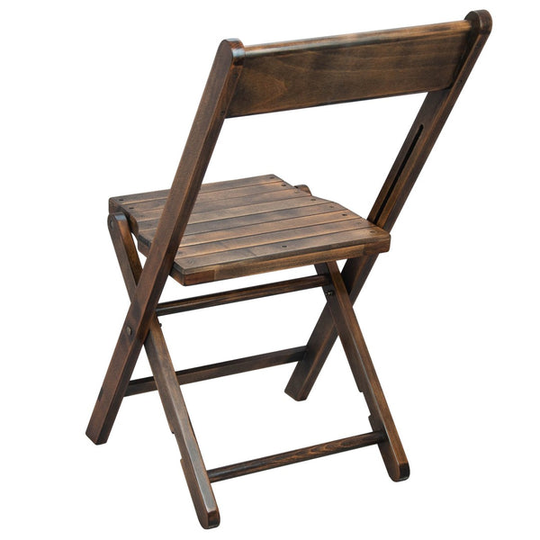 English Elm Natalie Commercial Wooden Folding Chair - Antique Black Beechwood, No Assembly, Durable & Stylish 4-WFC-SLAT-AB-GG